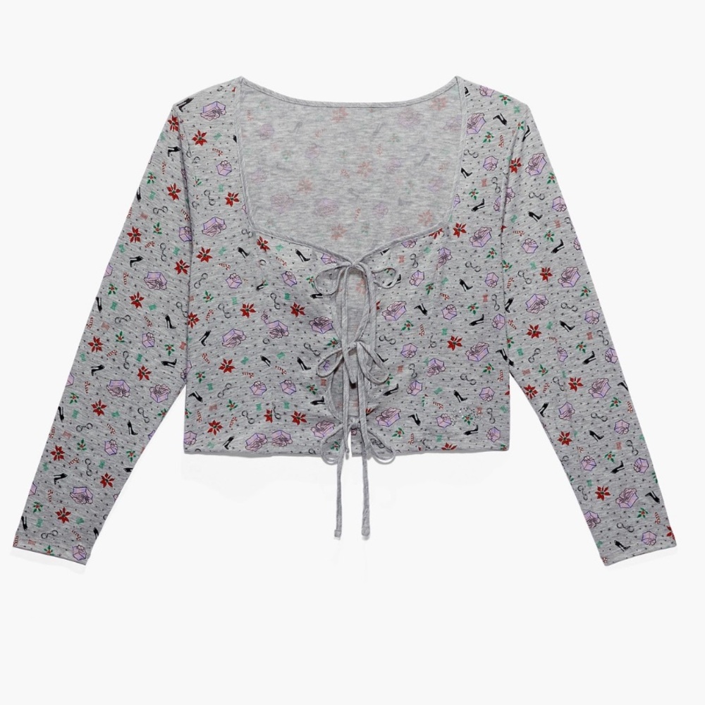 Savage X Fenty Tis The Savage Long Sleeve Sleep Shirt Size S